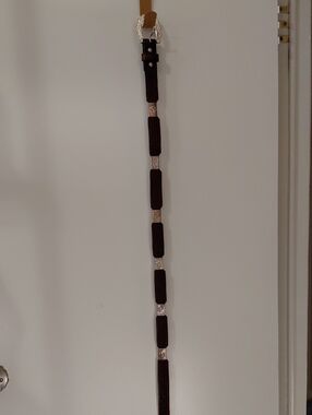 Brown Western-Inspired Concho Belt with Silver Accents